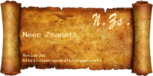 Neer Zsanett névjegykártya